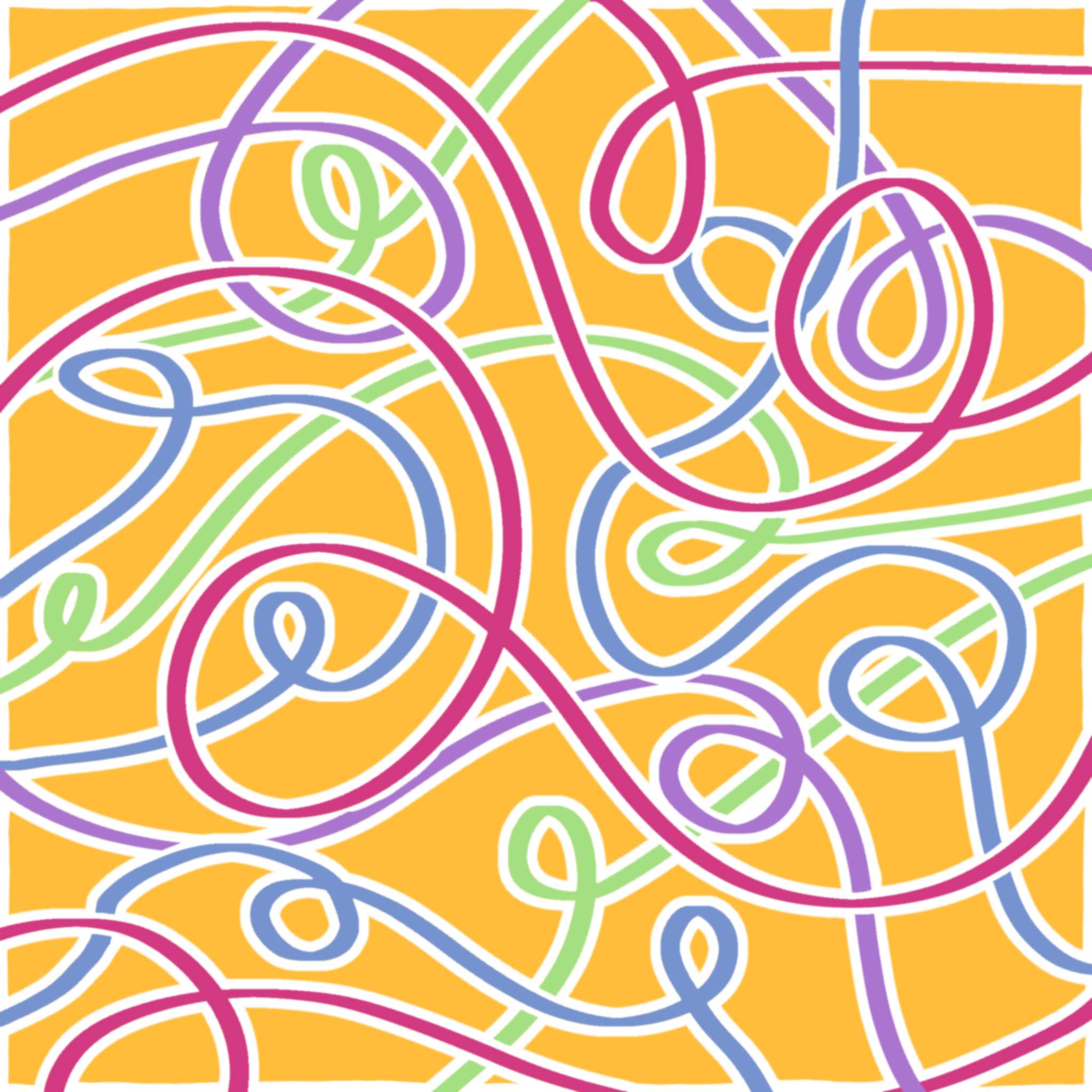 swirling lines on an orange background